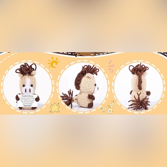 Mini Positive Crochet Horse with Inspirational Card - Picture 6 of 7